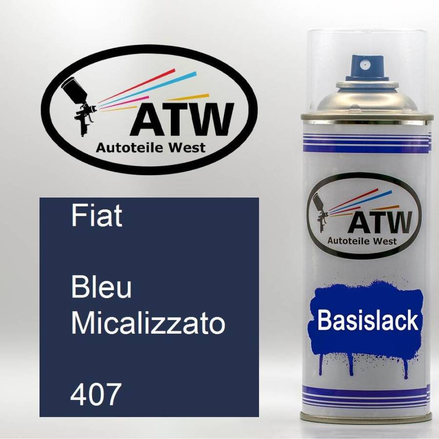 Fiat, Bleu Micalizzato, 407: 400ml Sprühdose, von ATW Autoteile West.